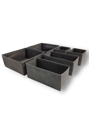 مجموعة منظمة الدرج من 6 قطع من MNZ-Anthracite - مجموعة صندوق الخزانات متعددة الأغراض - Balkan Room