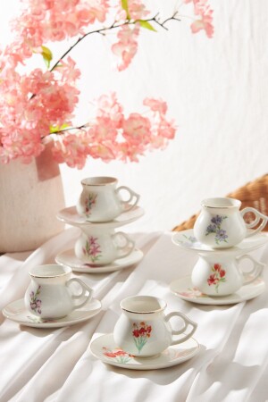 مجموعة من 6 كوبات قهوة من MNZ-Botanik 80 مل 854100 - Karaca