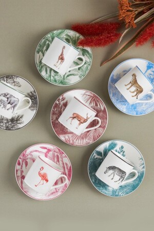 مجموعة من 6 كوبات قهوة من MNZ-Jungle 80 مل - Karaca