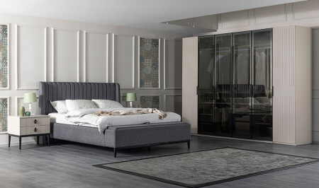 غرفة نوم من 6 أبواب من طراز MNZ-Millenyum مع صندوق تخزين - Cadde Yıldız
