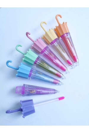 موديل مظلة من 6 قطع من MNZ-Rose Glitter Lip Gloss - لب Gloss - Roesıa Rose Cosmetics