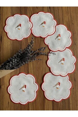 م.ن.ز-6 قطع حب الطيور الأطباق الحمراء المزروعة القهوة الجانب الكوكتيل عرض النابكين - Nurhan Home Collection