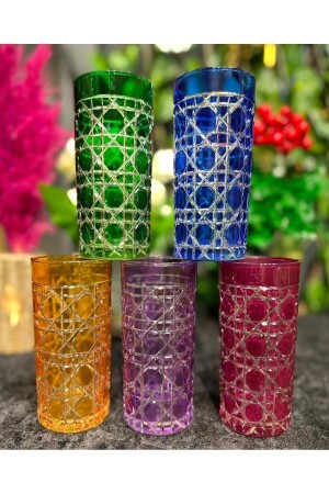 مجموعة من 6 علبة عسلة النمط قهوة وعصات الماء ملونة - Onedekor