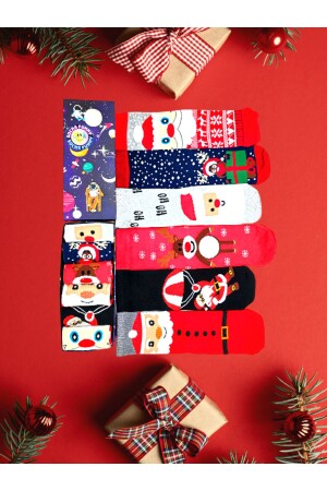 6 Paar bunte Unisex-Socken-Set für Weihnachten, Frohe Weihnachten, mit spezieller Box - 4