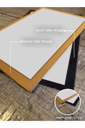 6 Parça Ahşap Çerçeve Görünümlü Dekoratif Hediyelik Boho Botanik Wall Art Mdf Tablo Seti - 5