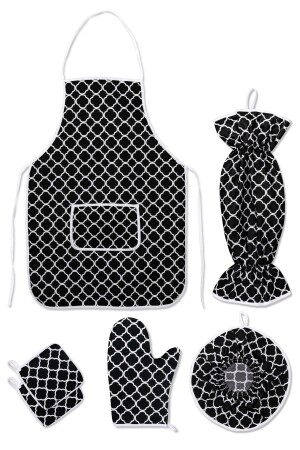 6 Parça Mutfak Seti & Mutfak önlüğü - Fırın Eldiveni - 2li Tutacak - Organizer Poşetlik - Demlematik - Morlay