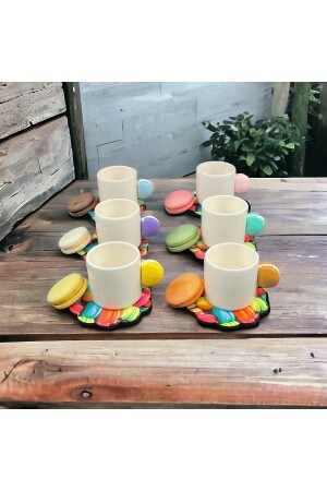 6-Personen-Kaffeetassen-Set aus Keramik mit Macaron-Griff TYC00601307595 - 8