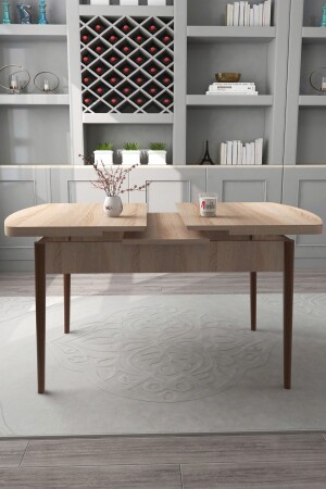 طاولة الطعام من الخشب طاولة الزبدة طاولة مُمتدة لـ 6 أشخاص (سونومو) - Renlife