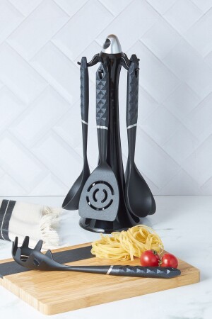 مجموعة خدمة من الماس الراغبي من 6 قطع مع موقف - Karaca