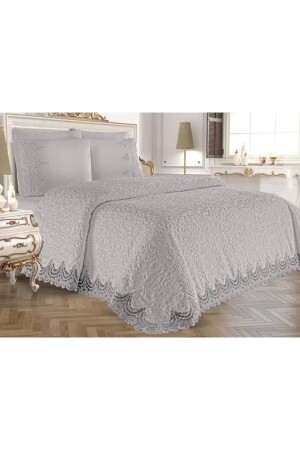 م.ن.ز. - الرمادي مزدوج 6 قطع فرنسية من الملفوفات المعدنية - Sevda Home Collection