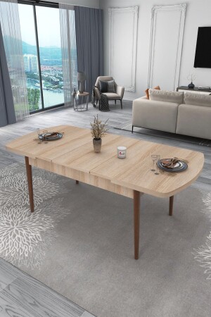 طاولة الطعام من الخشب من طاولة الزبدة طاولة التوسع للشخصين 6 (SONOMO) 301005 - Renlife