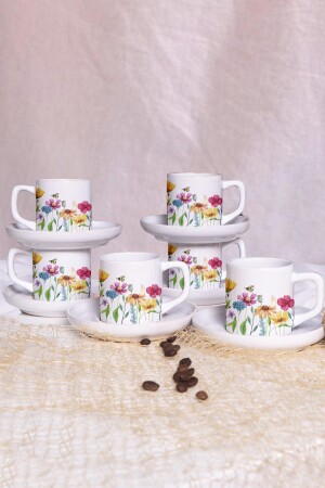 مجموعة من 6 كوبات قهوة و حديقة الزهور ST_P305702 - Seraclass