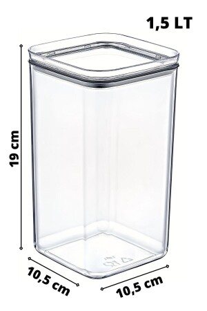 6 Stück 1,5 l wasserfester, beschrifteter, quadratischer Frischhaltebehälter, transparent, NDY-NDYEP-147 - 5