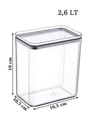 6 Stück 2,6 l wasserfester, beschrifteter, rechteckiger Frischhaltebehälter, transparent, NDY-NDYEP-157 - 6