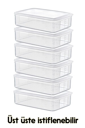 6 Stück 3. 5 Liter luftdichter Mehrzweck-Vorratsbehälter für Lebensmittel im Kühlschrank Organizer LINESET6LI - 6