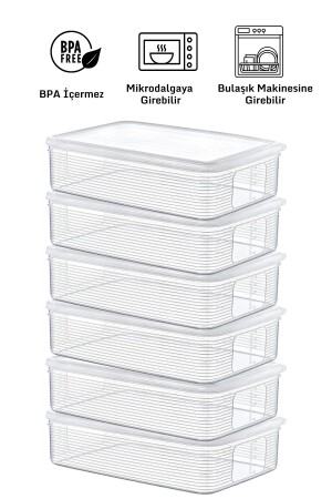 6 Stück 3–5 Liter Organizer-Aufbewahrungsbehälter für den Kühlschrank – Tiefkühltruhe und Mikrowelle - 5