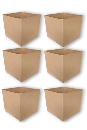 6 Stück beige Mehrzweck-Schrank-Organizer-Box, dekorative Aufbewahrungsbox, Regal-Organizer, groß, PCSK6 - 2