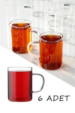 6 Stück hitzebeständige Borosilikat-Thermisil-Glasbecher – Tee- und Kaffeetasse, 200 ml - 1