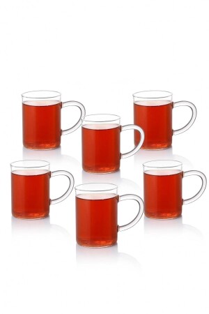 6 Stück hitzebeständige Borosilikat-Thermisil-Glasbecher – Tee- und Kaffeetasse, 200 ml - 4