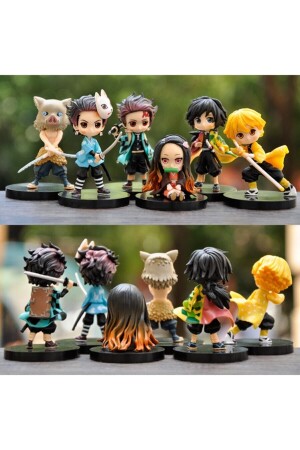 6 Stück Japan Anime Demon Slayer Kimetsu Yaiba Kamado Tanjirou Nezuko Agatsuma Figur zum Sammeln - 1