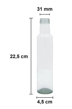 6 Stück Mehrzweck-Dorica-Flasche aus transparentem Glas, rund, 250 ml – mit auslaufsicherem Verschluss MA2171 - 3