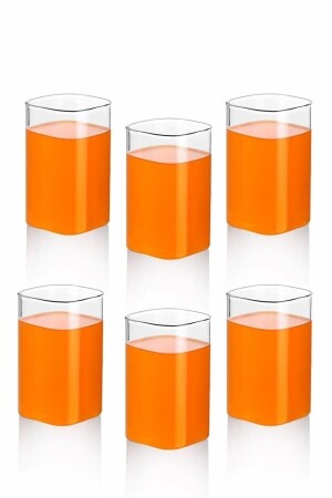 6 Stück rechteckiges, hitzebeständiges Borosilikat-Trend-Erfrischungsgetränkeglas, quadratisches Glas mango123654aew - 3