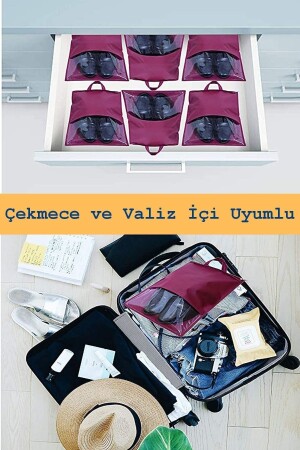 6 Stück Schuh-Organizer mit Fenster, Aufbewahrungstasche zum Aufhängen, Schrank, Schublade, Reisetasche, Sammelalbum - 5