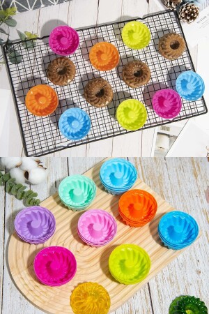 6-teilige bunte Mini-Muffinform aus Silikon, kleine Kuchenform, lustige Form, Cupcake-Form sel16165165 - 5