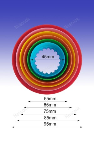 6-teilige gezackte runde Keksform, Zuckerteigform, Volovan-Shaper-Ausstecher - 5