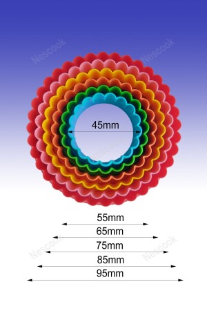 6-teilige gezackte runde Keksform, Zuckerteigform, Volovan-Shaper-Ausstecher - 6