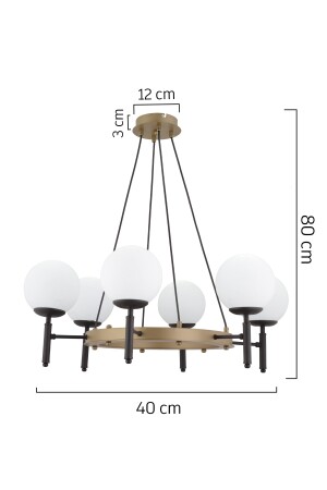 6-teiliger schwarzer antiker moderner Retro-Wohnzimmer-Kronleuchter, geeignet für Cafés, Restaurants 3928-06-FR-BL - 6