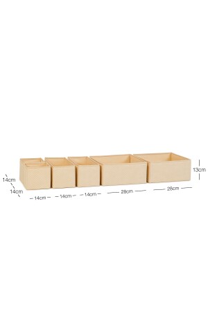 6-teiliges beigefarbenes Schubladenschrank-Wäsche-Organizer-Kinderzimmer-Aufbewahrungsbox-Organizer-Set - 10