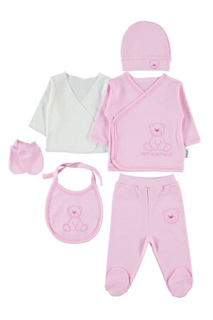 6-teiliges Body-Set aus gekämmter Baumwolle für Neugeborene, Rosa 0458702100SS - 1
