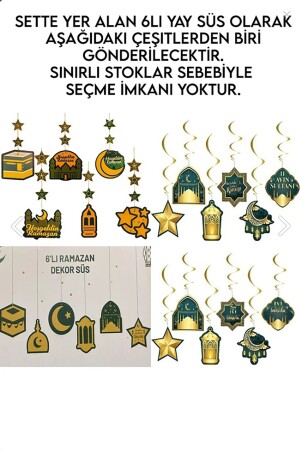 6-teiliges Deckenornament „Welcome Ya City“, Ramadan Eid-Pendelleuchte, religiöses islamisches Zuhause, Veranstaltungsort, Ramadan-Iftar-Ornament - 5