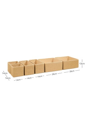 6-teiliges Jute-Schubladenschrank, Wäsche-Organizer, Kinderzimmer, faltbare Aufbewahrungsbox, Organizer-Set - 7