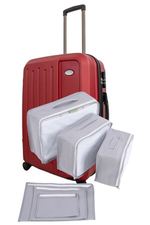 6-teiliges Koffer-Organizer-Netz-Set – grau geflecktes Koffer-Organizer-Set für Reisetaschen, gepunktet HOME. 04183. 05 - 2