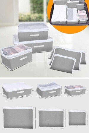 6-teiliges Koffer-Organizer-Set – Anthrazit - 2