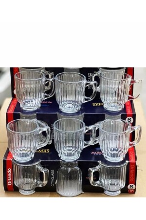 6-teiliges Kristall-Tee- und Nescafe-Becherglas-Set mit Henkel Orlando-Becher mit Henkel 6-teilig - 7