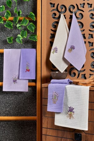 6-teiliges Küchenhandtuch-Lavendel-Set, 40 x 60 cm, Serviettenmodell - 1