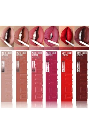 6-teiliges Matte Beauty Wet Lipstick Set A Series Waterproof - 2