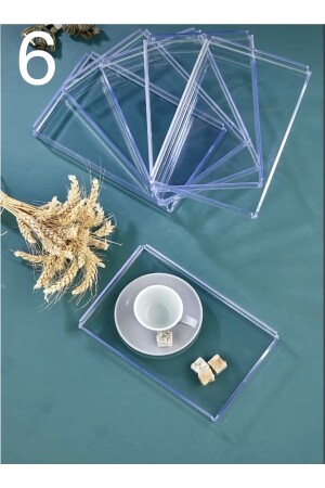 6-teiliges Präsentationstablett aus Acrylkristall, dekoratives Tablett AS-TPS - 4