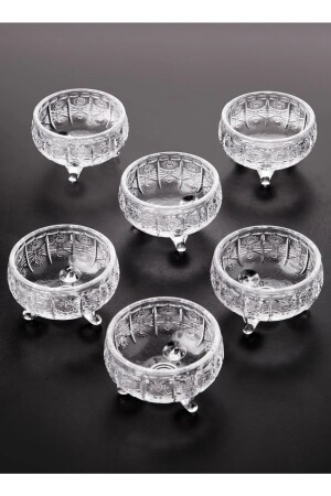 6-teiliges Türkisch-Delight-Schüssel-, Zucker- und Snackschüssel-Set aus Kristallglas mit Fuß, 549402 - 1