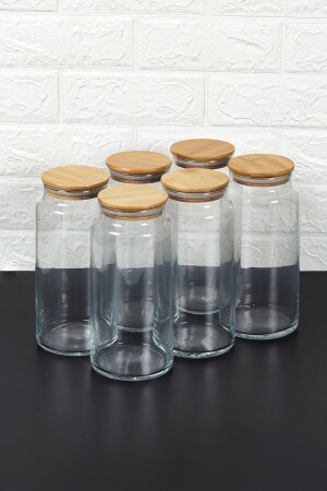 6-teiliges Vakuumglas in Jumbo-Größe mit Bambusdeckel – Gewürzset 1440 ml Snowflower -36 - 3