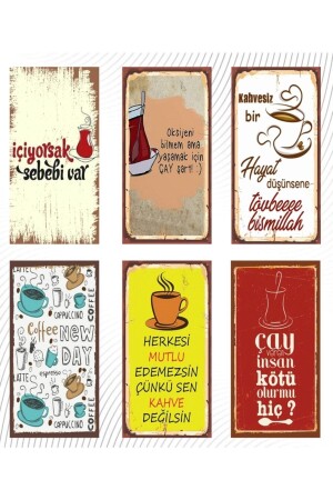 6-teiliges Wandposter-Set aus Holz zum Thema „Tee und Kaffee“ – Hbb-Sonderserie - 2