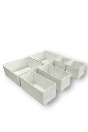 6-teiliges weißes Schubladen-Organizer-Set – Mehrzweck-Schrankbox-Set BalkanRoomCidb6 - 2