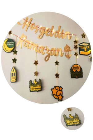 6-teiliges Willkommens-Ramadan-Deckenpendellampen-Ornament, Ramadan-Feiertagszimmer-Veranstaltungsornament, Sultan von 11 Monaten, Öllampen-Ornament - 3