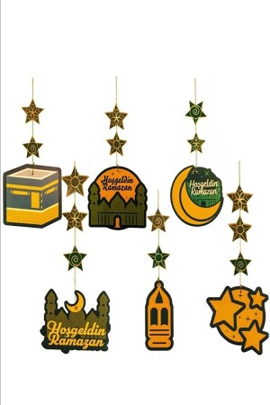 6-teiliges Willkommens-Ramadan-Deckenpendellampen-Ornament, Ramadan-Feiertagszimmer-Veranstaltungsornament, Sultan von 11 Monaten, Öllampen-Ornament - 4