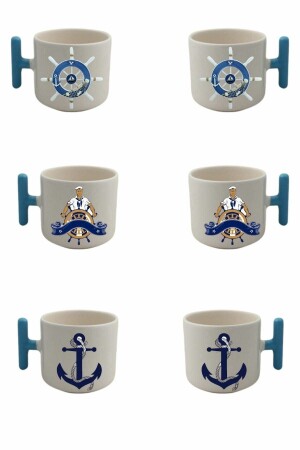 6-teiliges Yacht-Boot-Nescafe-Lattetassen-Set mit Lederarmband und Olivenblatt-Teegeschenk, Yacht-0007 - 2