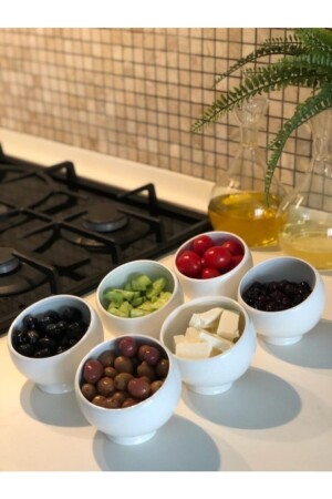 مجموعة من 6 كؤوسات بورسلان غير متناظرة كوعة غير متناظرة - Tekbir