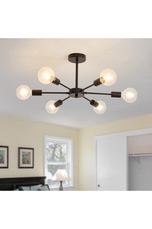 م.ن.ز-يلدز ديكورات التصميم الحديث غرفة المعيشة السوداء - المطبخ - غرفة النوم 6 قطع شمعة (بدون كتيبه) TYC003 - Fer Avize